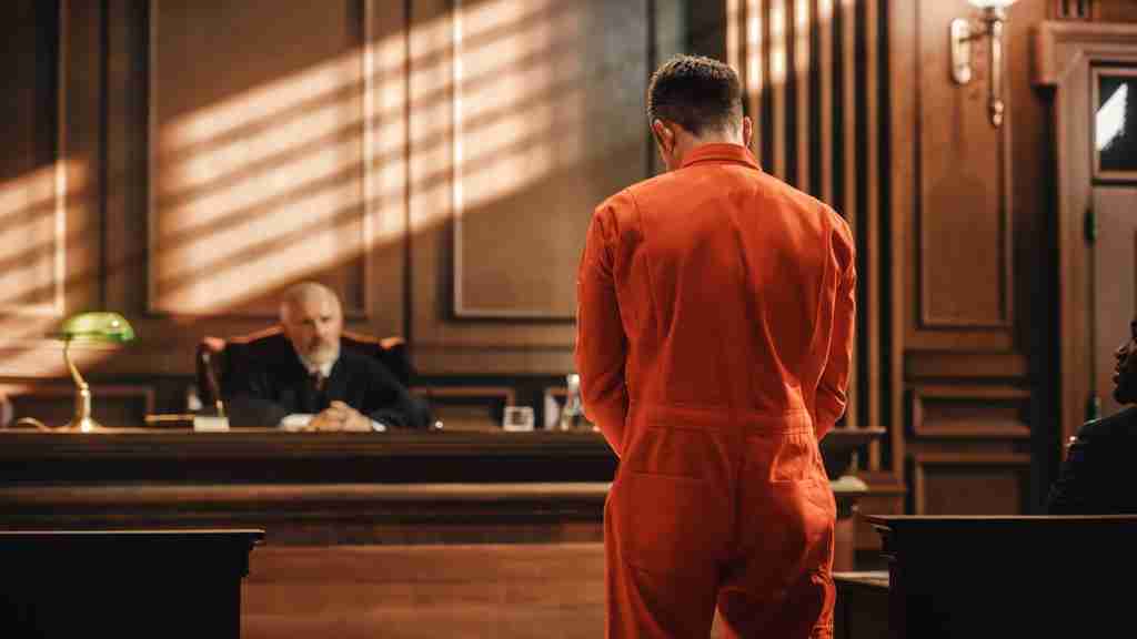 Pleading guilty in court